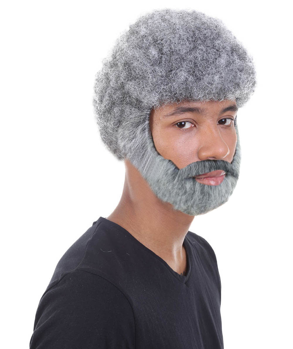 Men's TV Movie Character Beard Grey Wigs | Premium Breathable Capless Cap