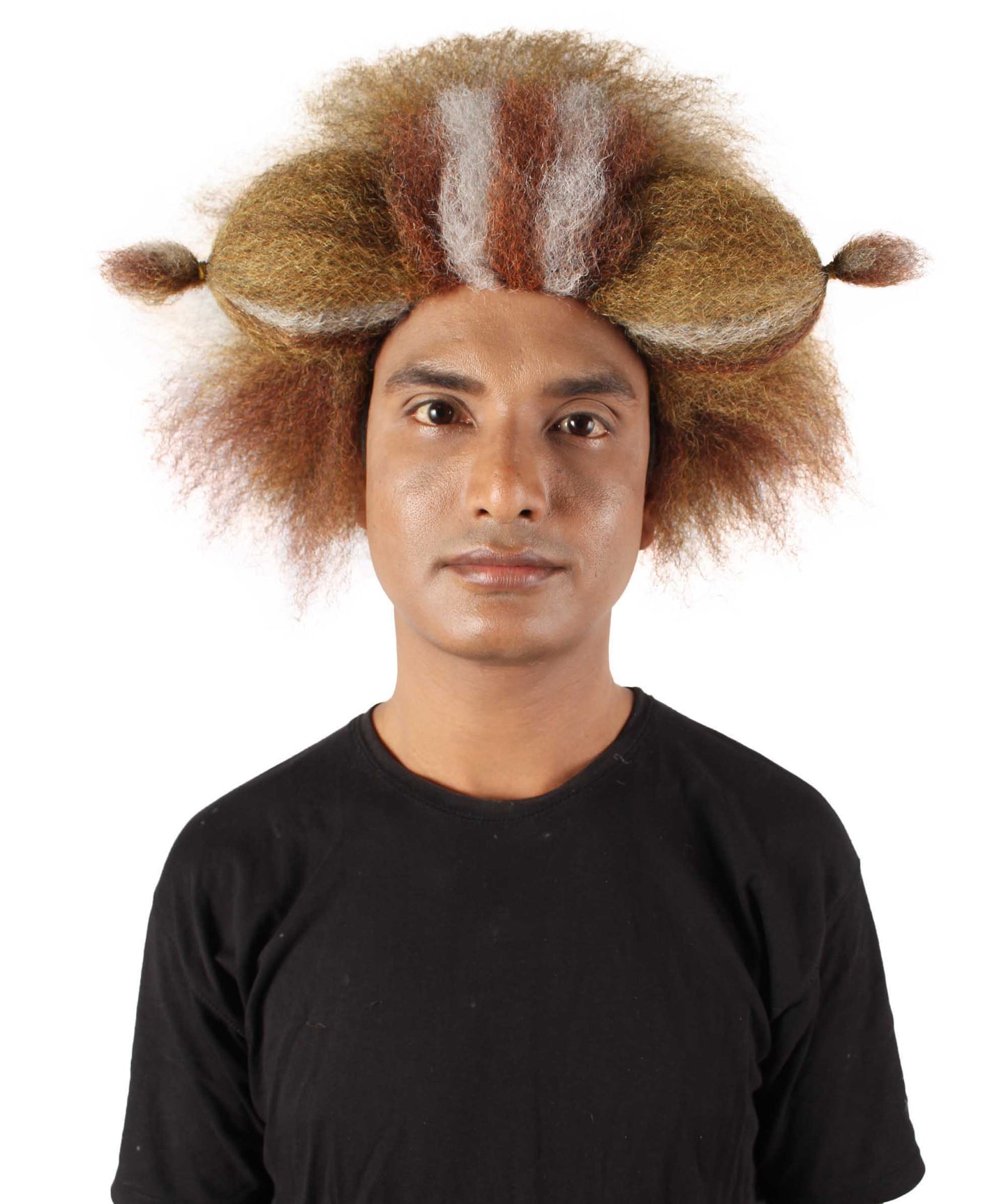 Brown & white Super Size Jumbo Wig