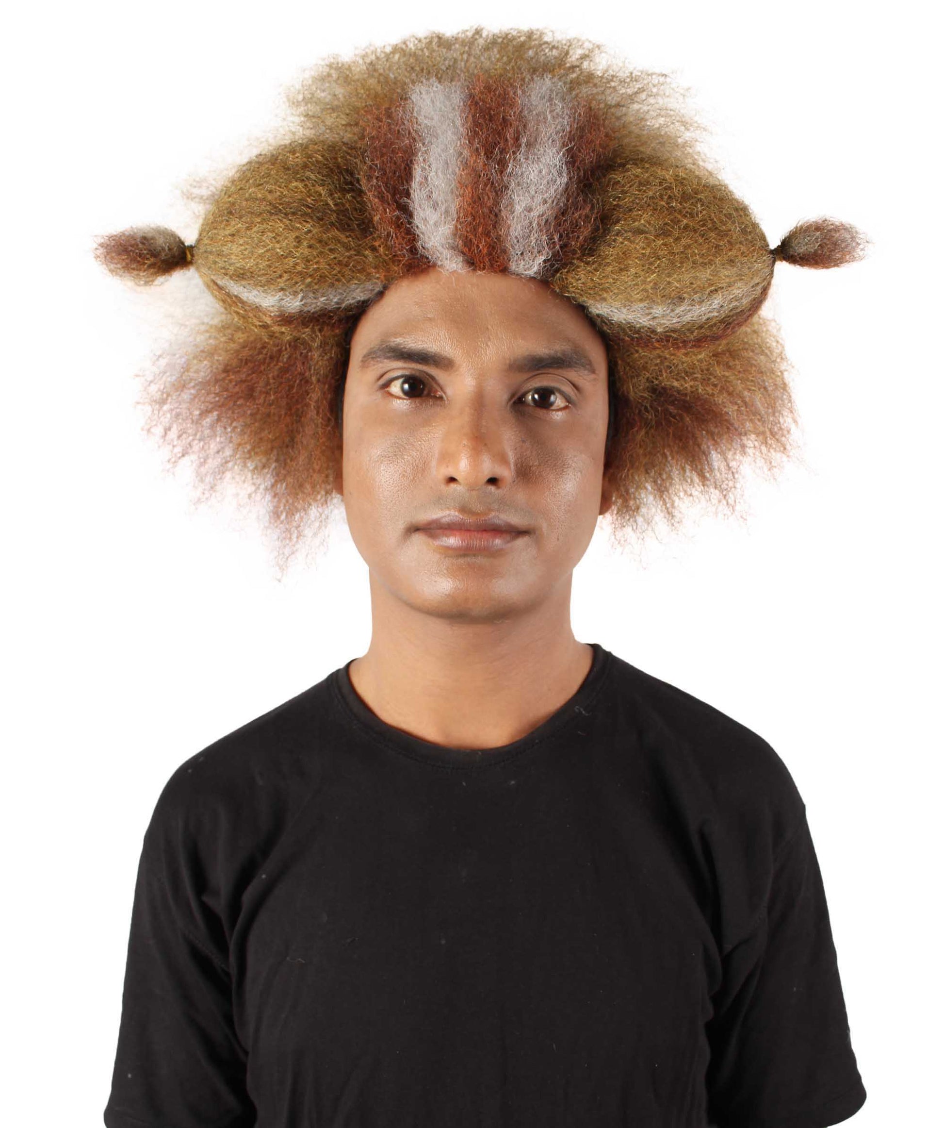 Brown & white Super Size Jumbo Wig