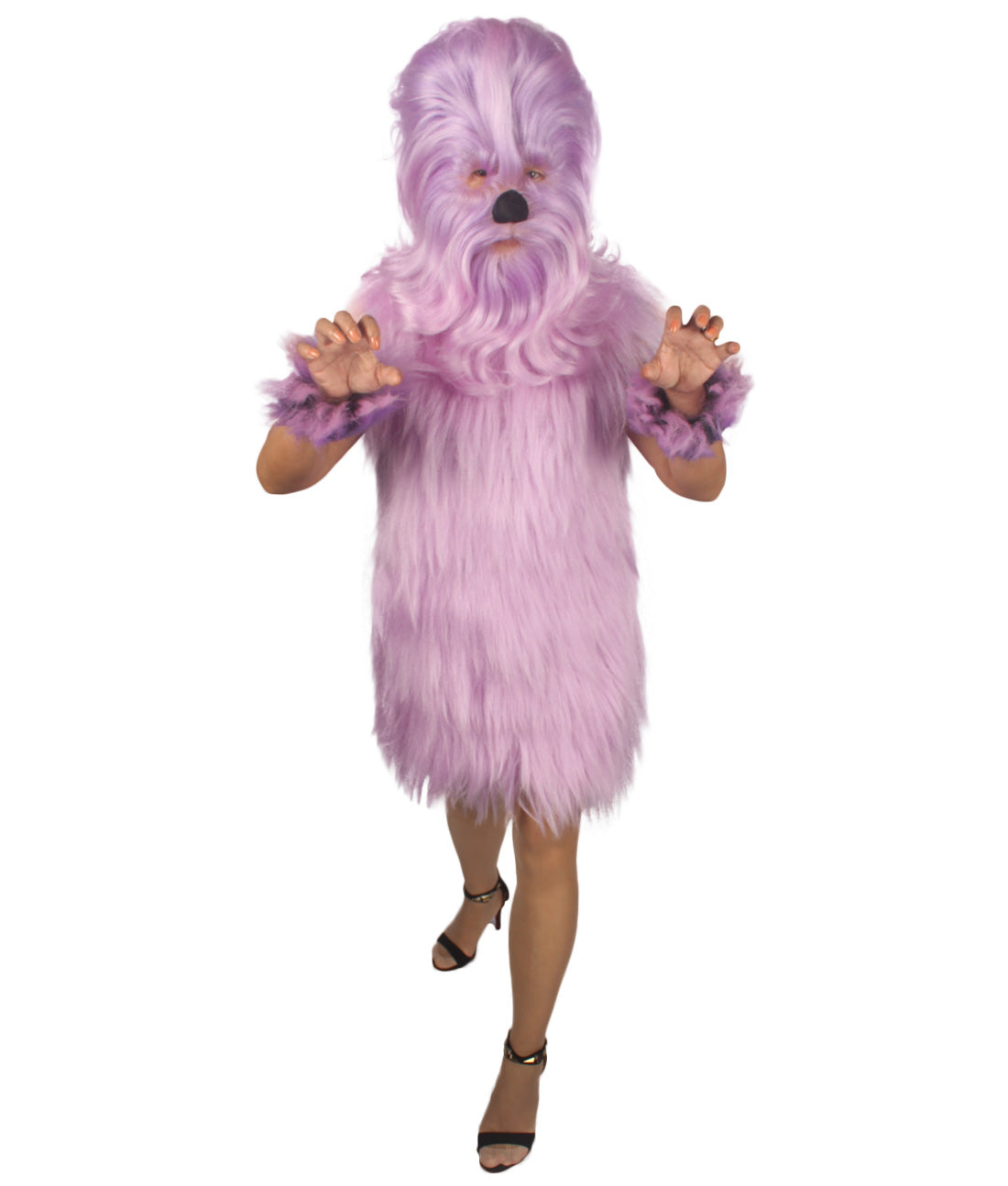 Purple Hairy Warrior Ape Military Leader Costume