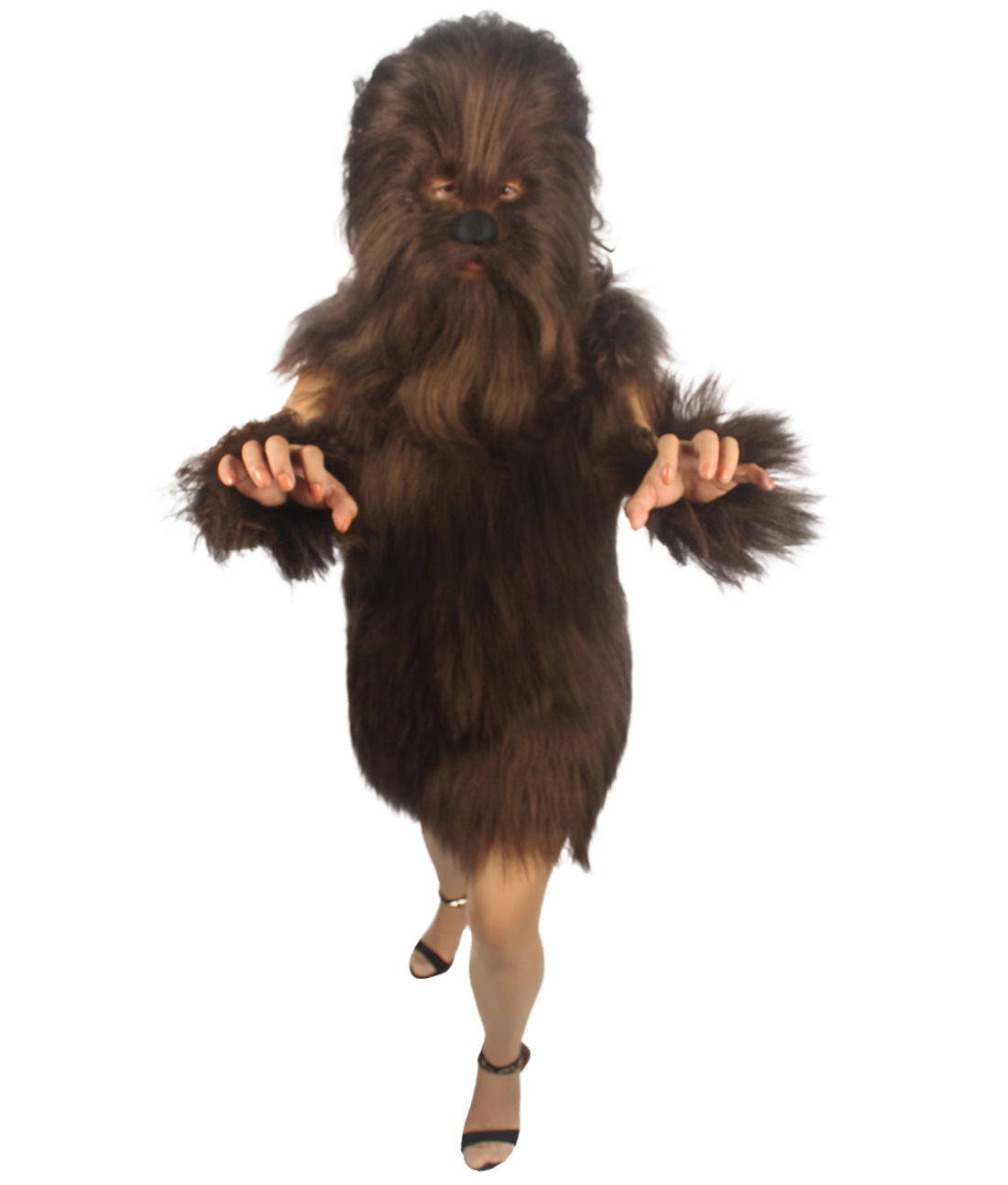 Dark Brown Hairy Warrior Ape Military Leader Costume