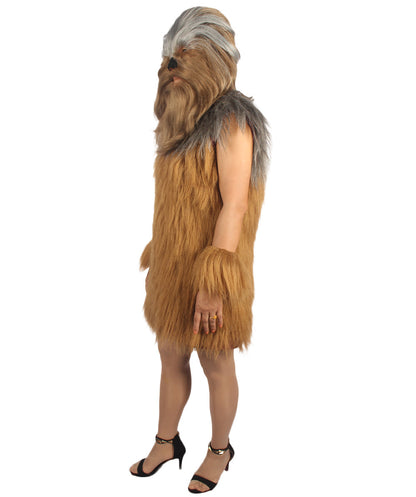  Grey Brown Hairy Warrior Ape Military Leader Costume