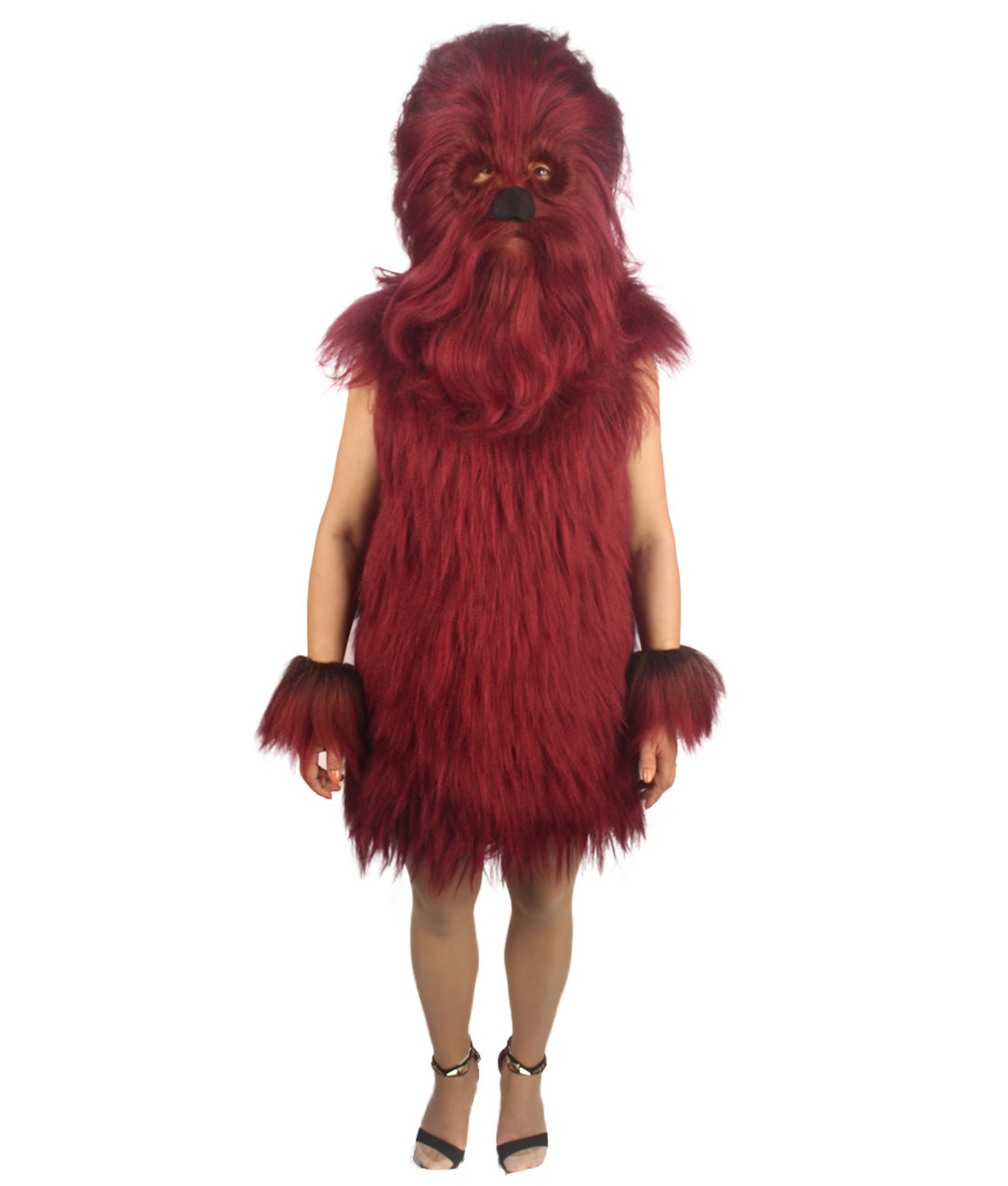 Burgundy Hairy Warrior Ape Military Leader Costume