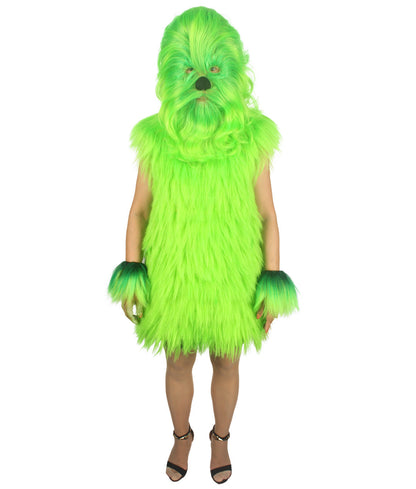 Green Hairy Warrior Ape Military Leader Costume