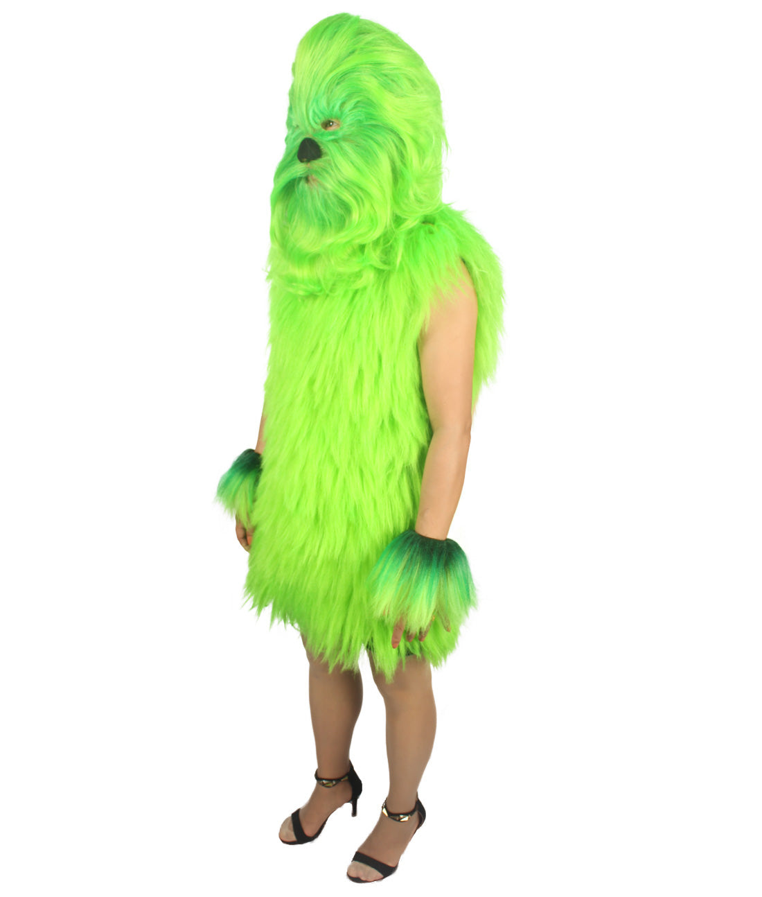 Green Hairy Warrior Ape Military Leader Costume