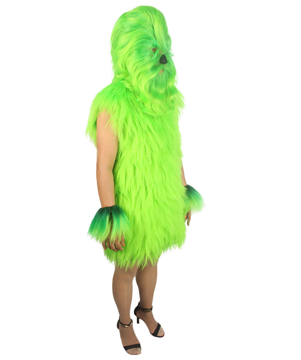 Green Hairy Warrior Ape Military Leader Costume