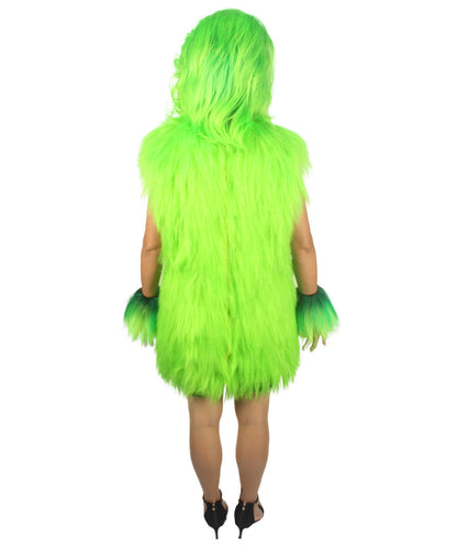 Green Hairy Warrior Ape Military Leader Costume