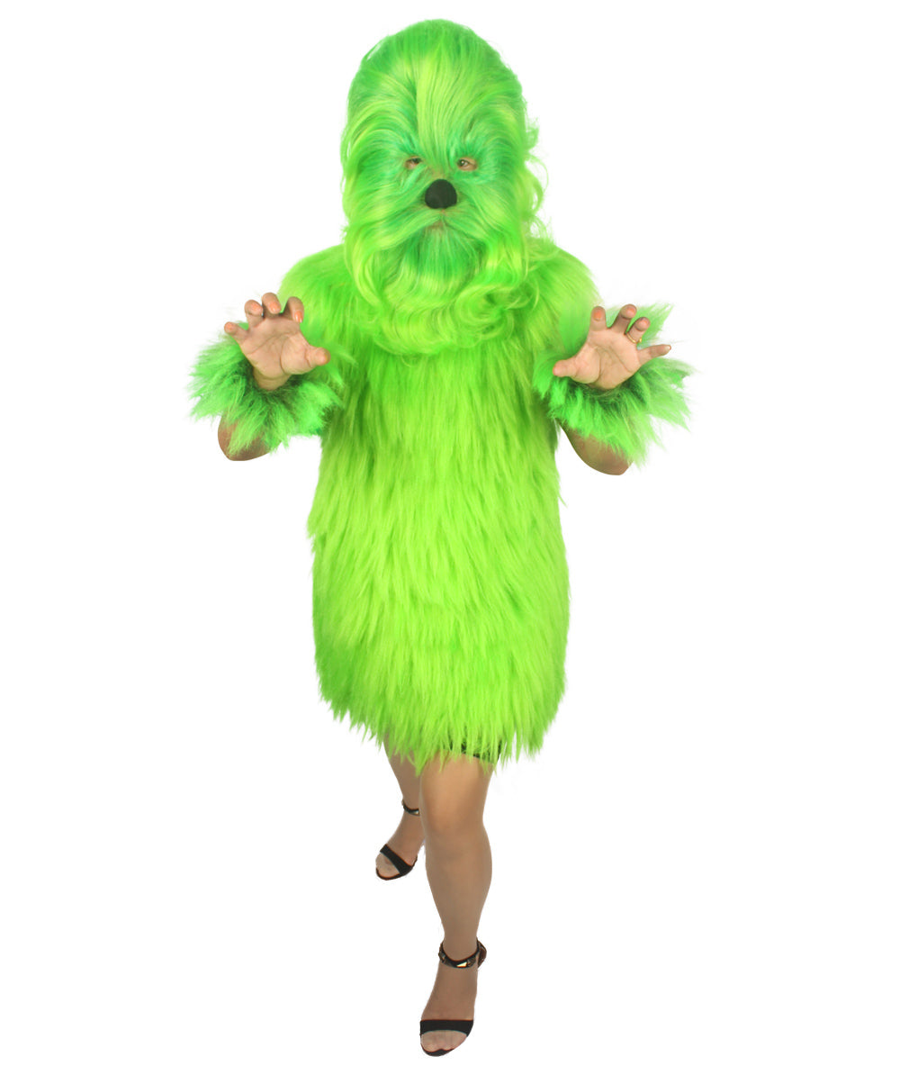 Green Hairy Warrior Ape Military Leader Costume