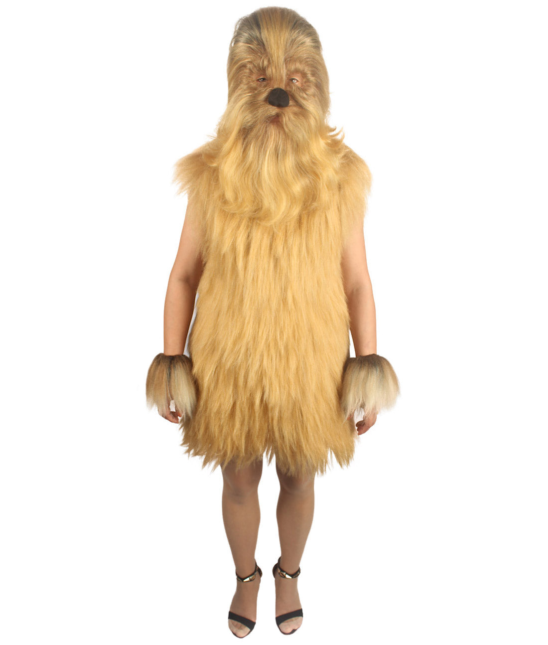 Light Brown Hairy Warrior Ape Military Leader Costume