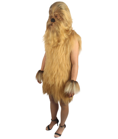 Light Brown Hairy Warrior Ape Military Leader Costume