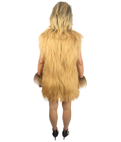 Light Brown Hairy Warrior Ape Military Leader Costume