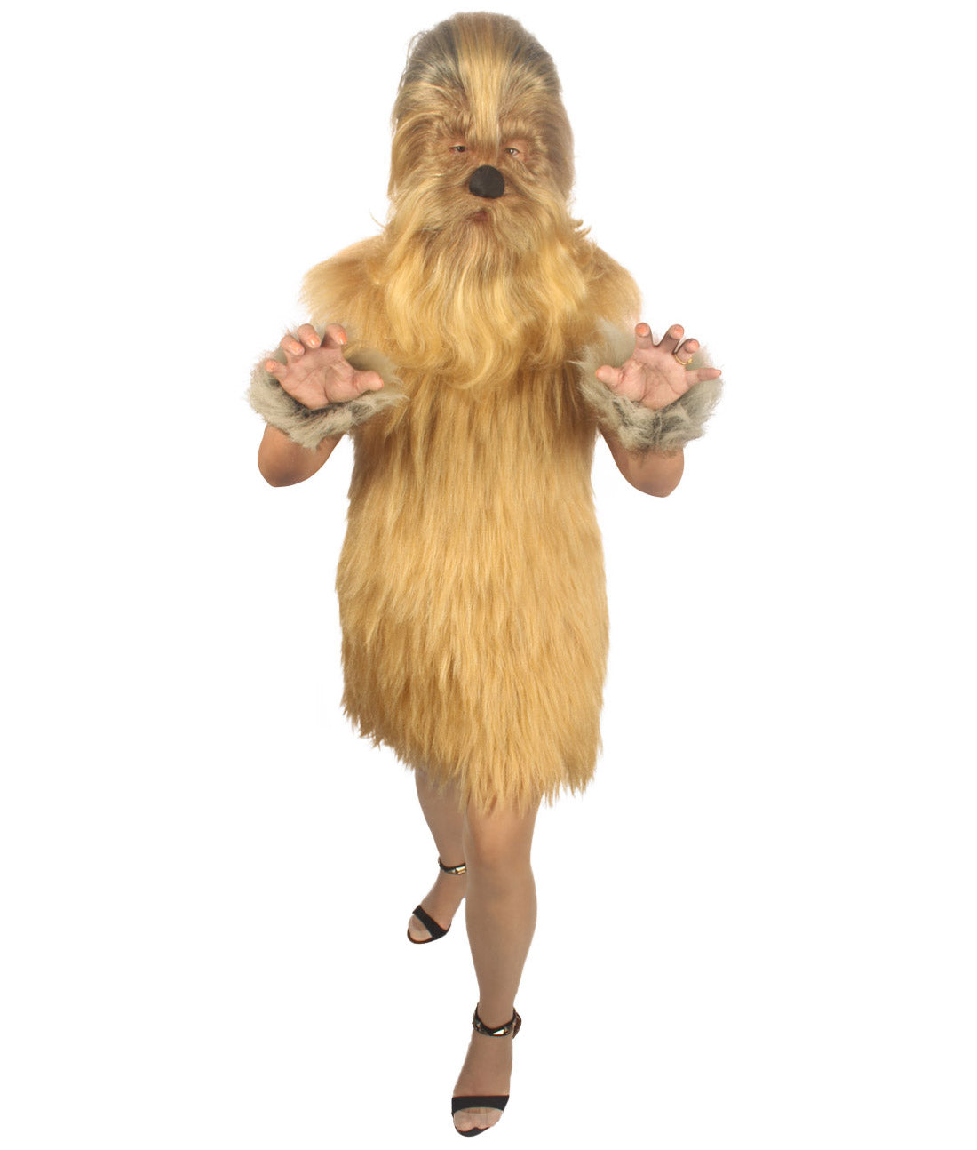 Light Brown Hairy Warrior Ape Military Leader Costume