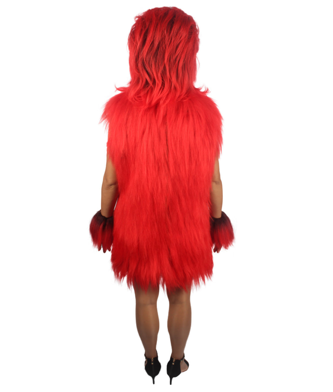 Red Hairy Warrior Ape Military Leader Costume