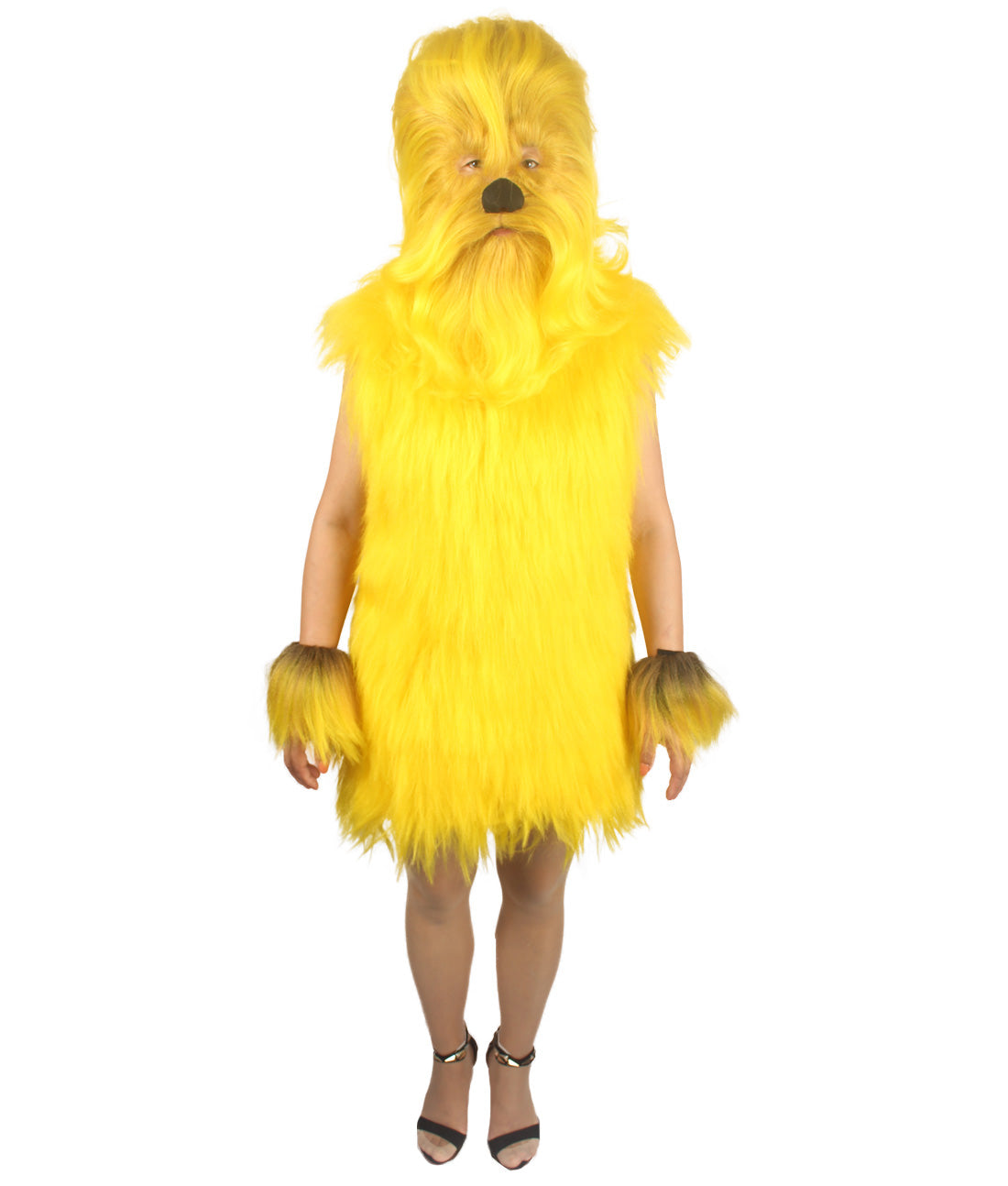 Yellow Hairy Warrior Ape Military Leader Costume