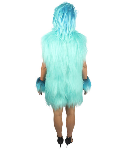 Blue Hairy Warrior Ape Military Leader Costume