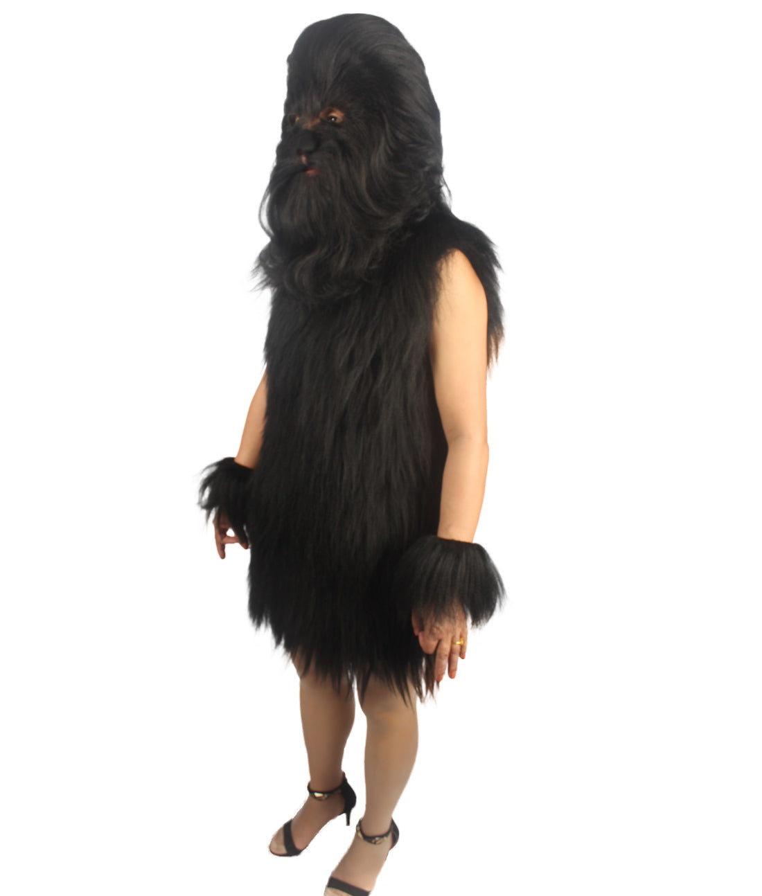 Black Hairy Warrior Ape Military Leader Costume