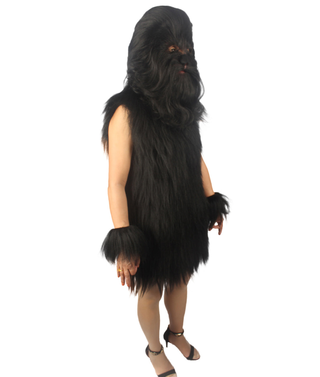 Black Hairy Warrior Ape Military Leader Costume