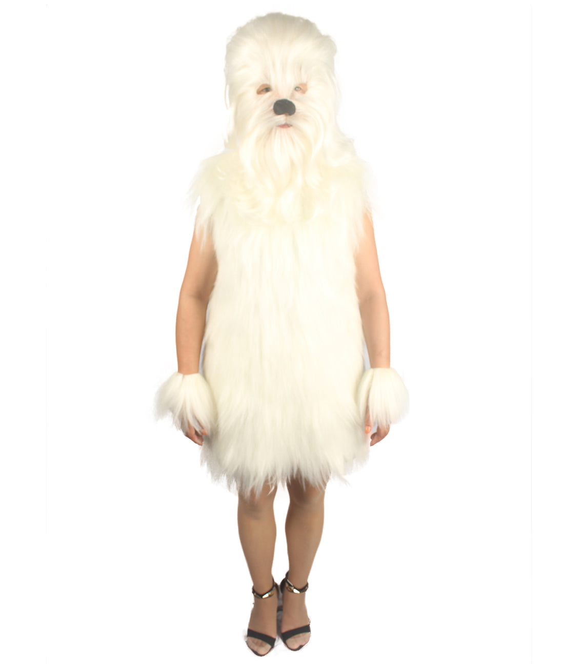 White Hairy Warrior Ape Military Leader Costume