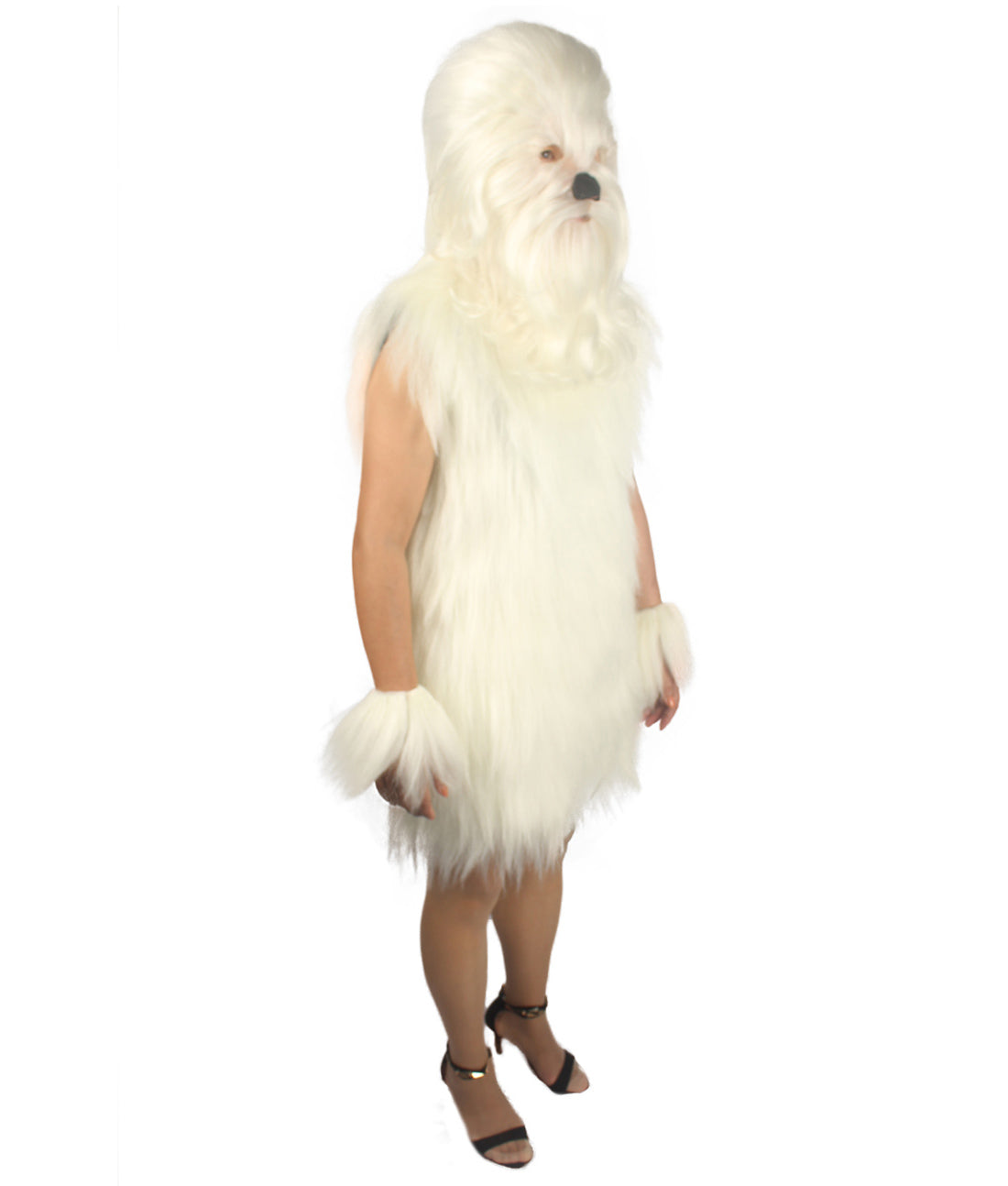 White Hairy Warrior Ape Military Leader Costume