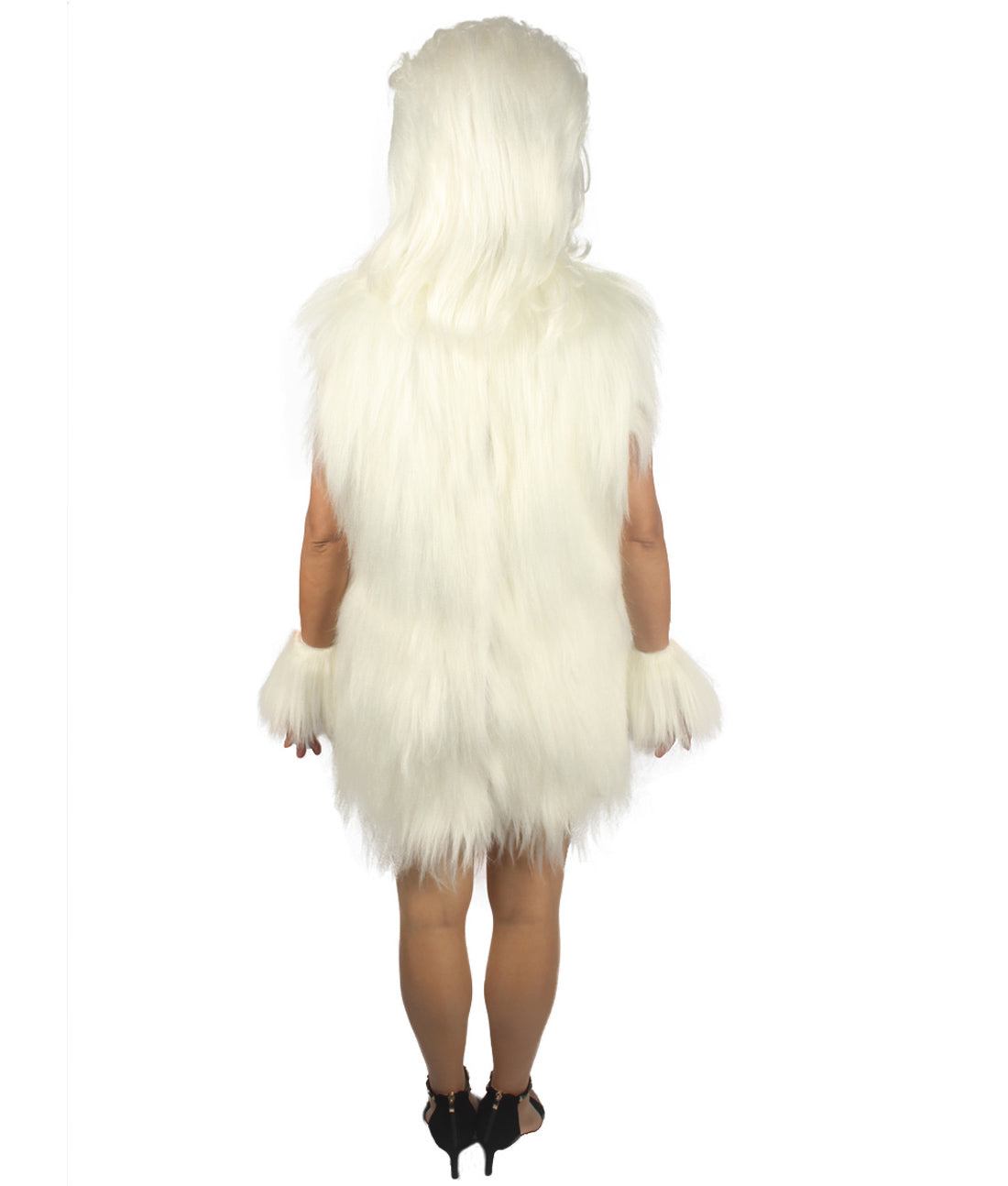 White Hairy Warrior Ape Military Leader Costume