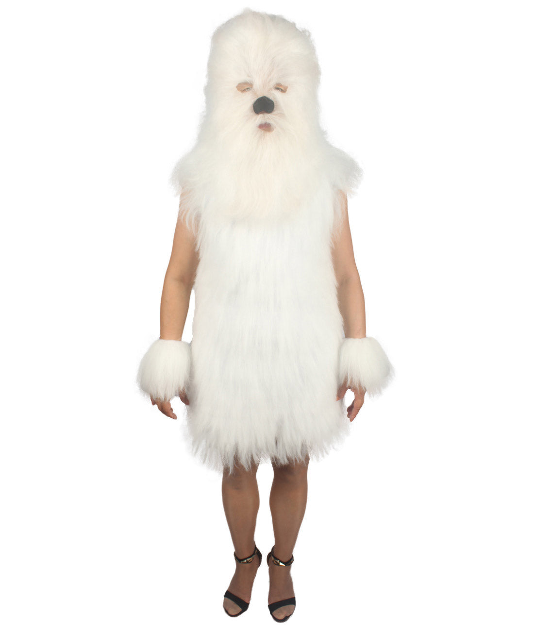 Polar White Hairy Warrior Ape Military Leader Costume