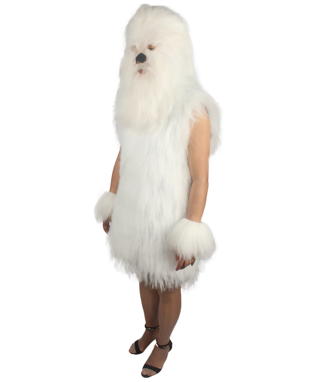 Polar White Hairy Warrior Ape Military Leader Costume