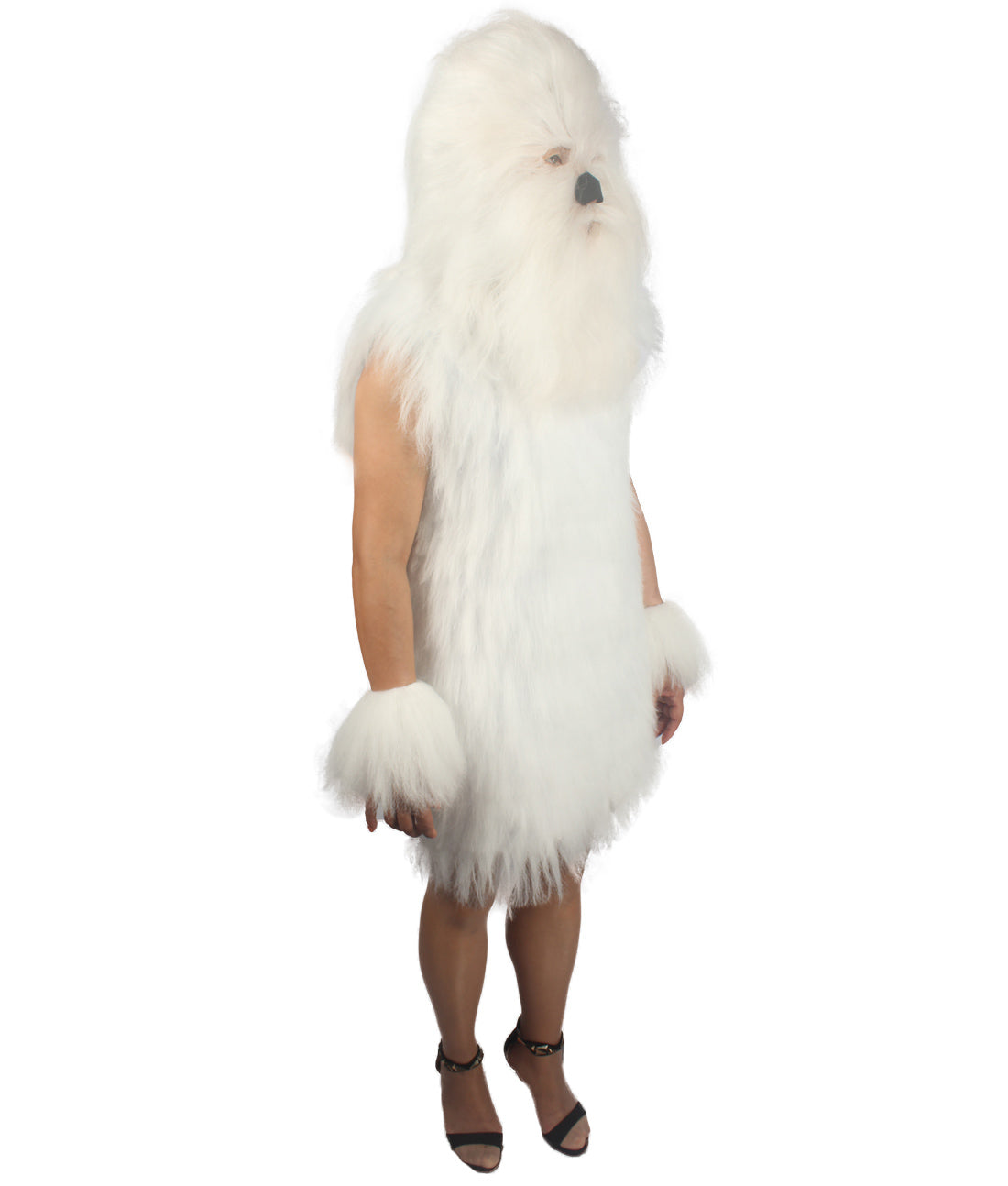 Polar White Hairy Warrior Ape Military Leader Costume