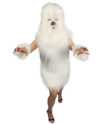 Polar White Hairy Warrior Ape Military Leader Costume