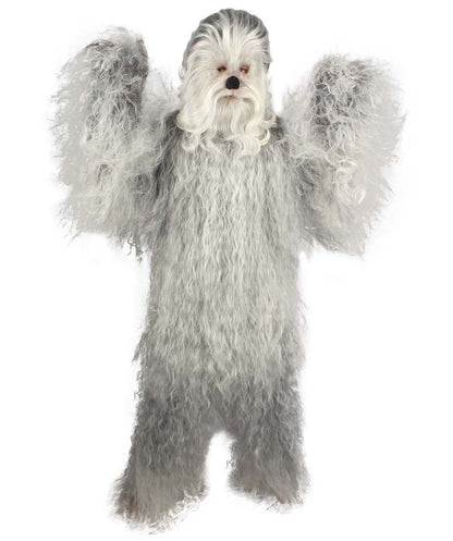 White Hairy Warrior Ape Military Leader Cosplay Costume