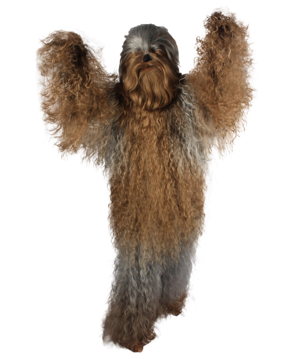 Grey Brown Hairy Warrior Ape Military Leader Cosplay Costume