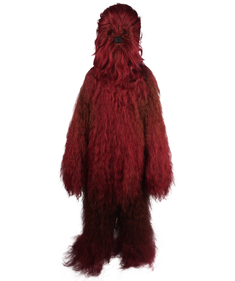 Burgundy Hairy Warrior Ape Military Leader Cosplay Costume