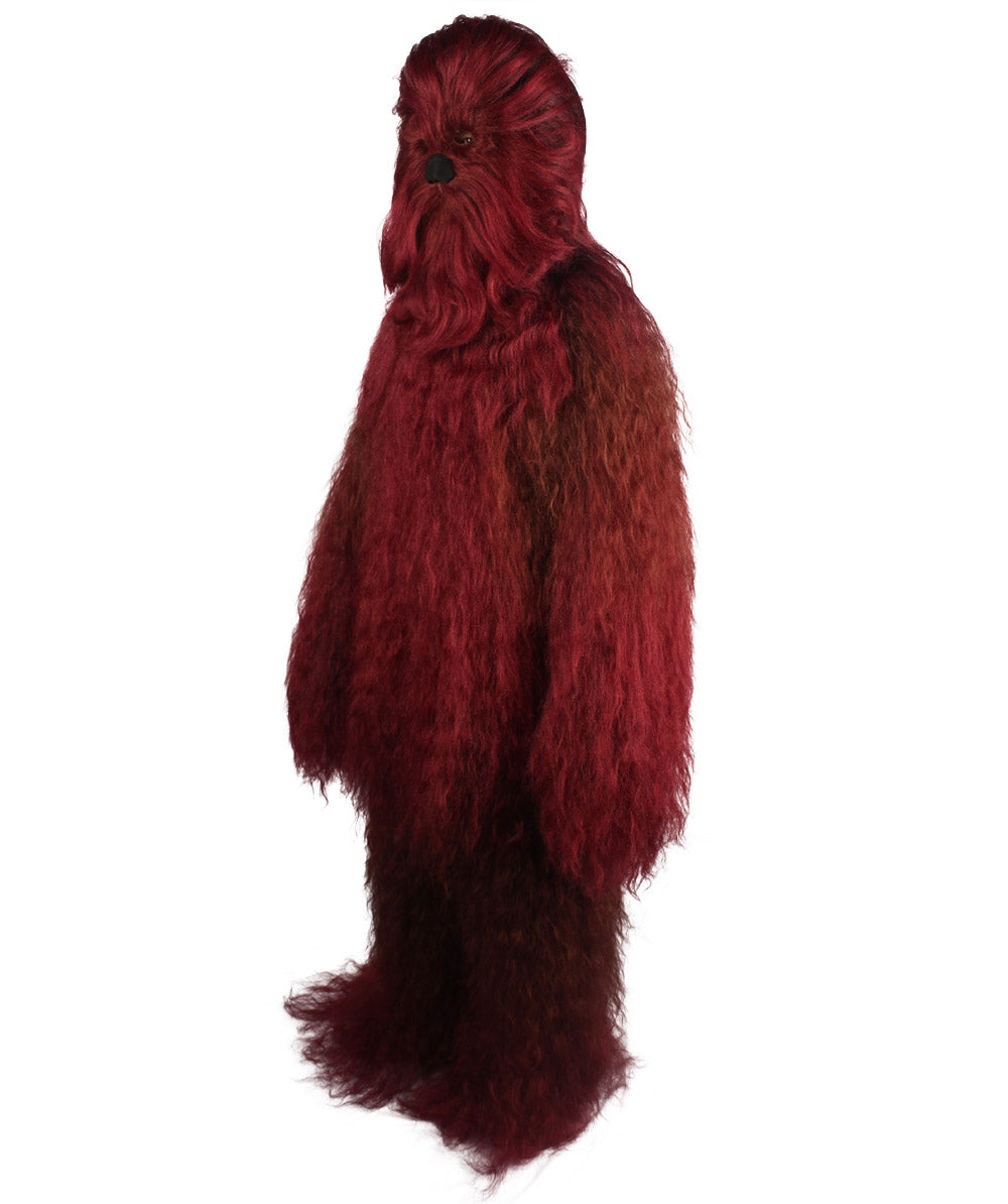 Burgundy Hairy Warrior Ape Military Leader Cosplay Costume