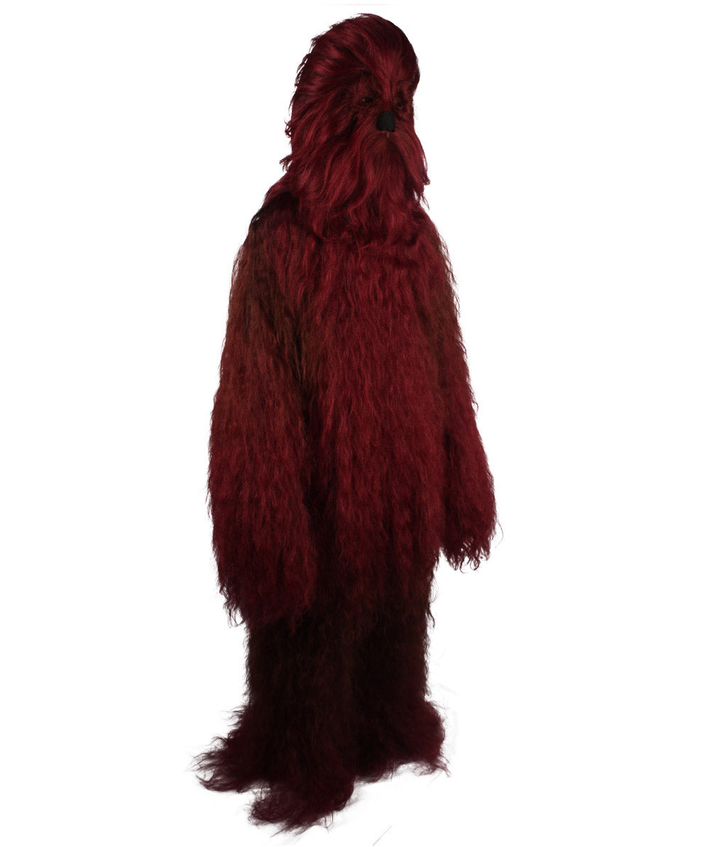 Burgundy Hairy Warrior Ape Military Leader Cosplay Costume