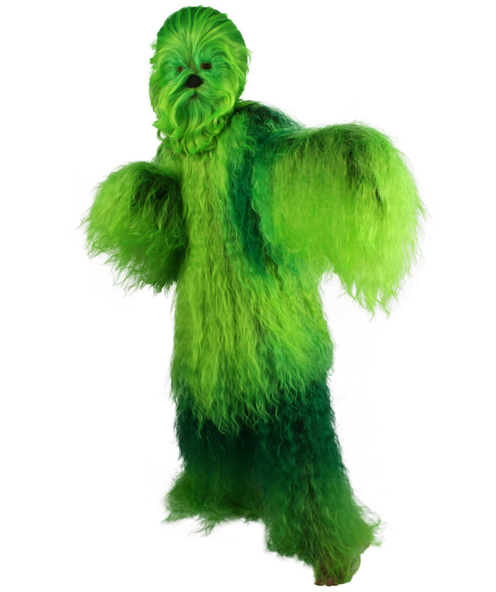 Green Hairy Warrior Ape Military Leader Cosplay Costume