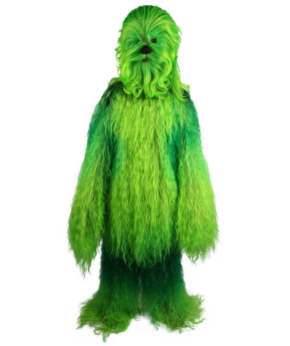 Green Hairy Warrior Ape Military Leader Cosplay Costume