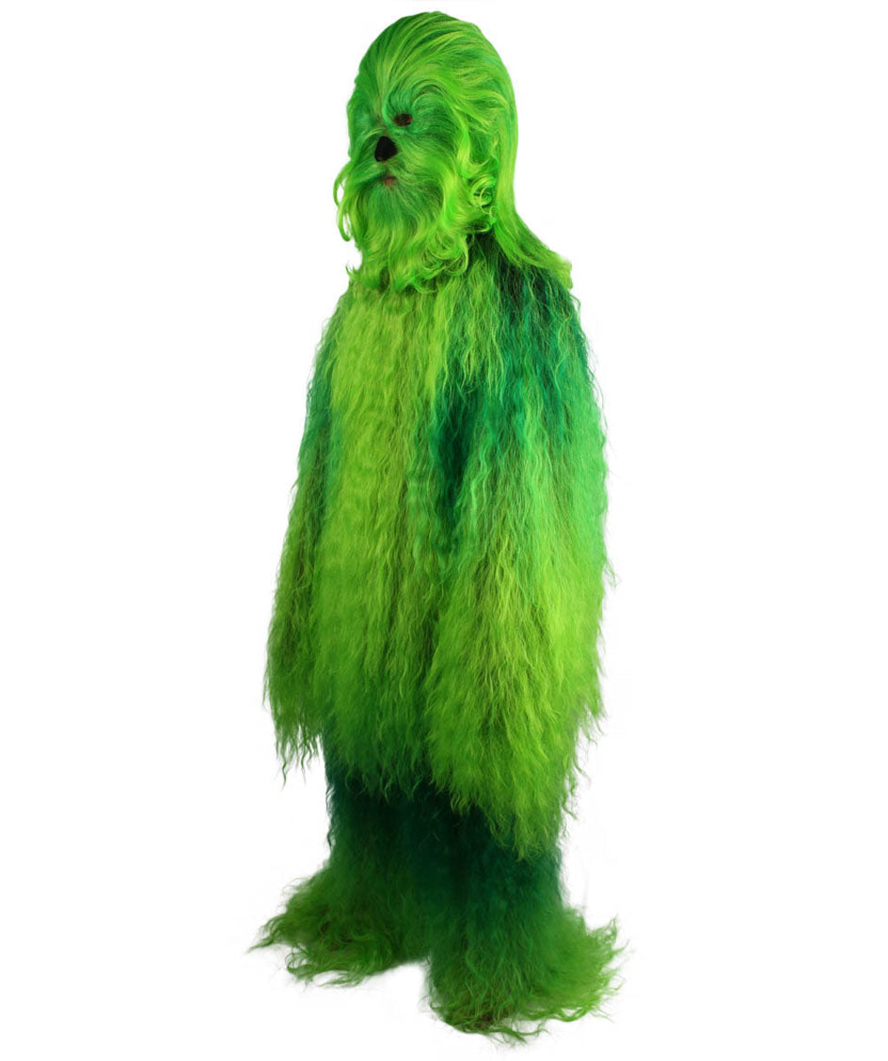 Green Hairy Warrior Ape Military Leader Cosplay Costume