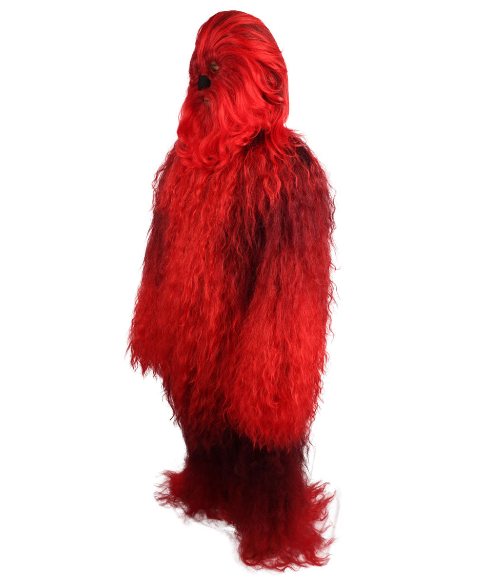 Red Hairy Warrior Ape Military Leader Cosplay Costume