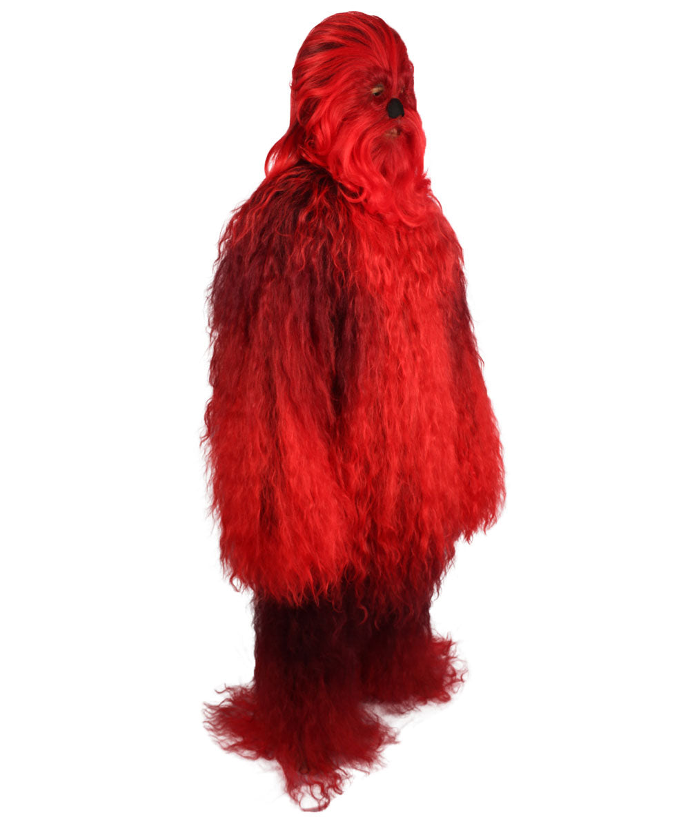 Red Hairy Warrior Ape Military Leader Cosplay Costume