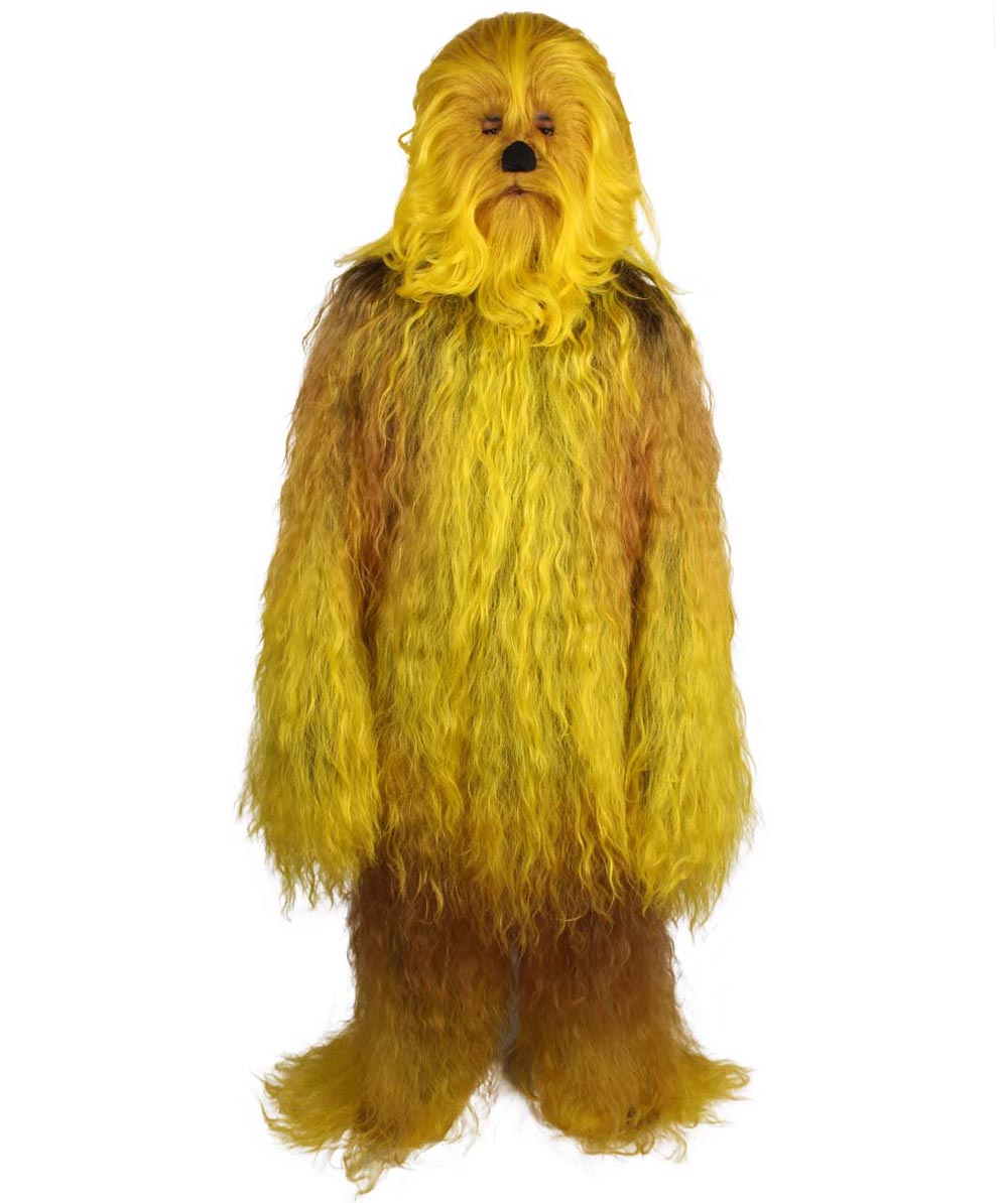 Yellow Hairy Warrior Ape Military Leader Cosplay Costume