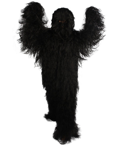 Black Hairy Warrior Ape Military Leader Cosplay Costume