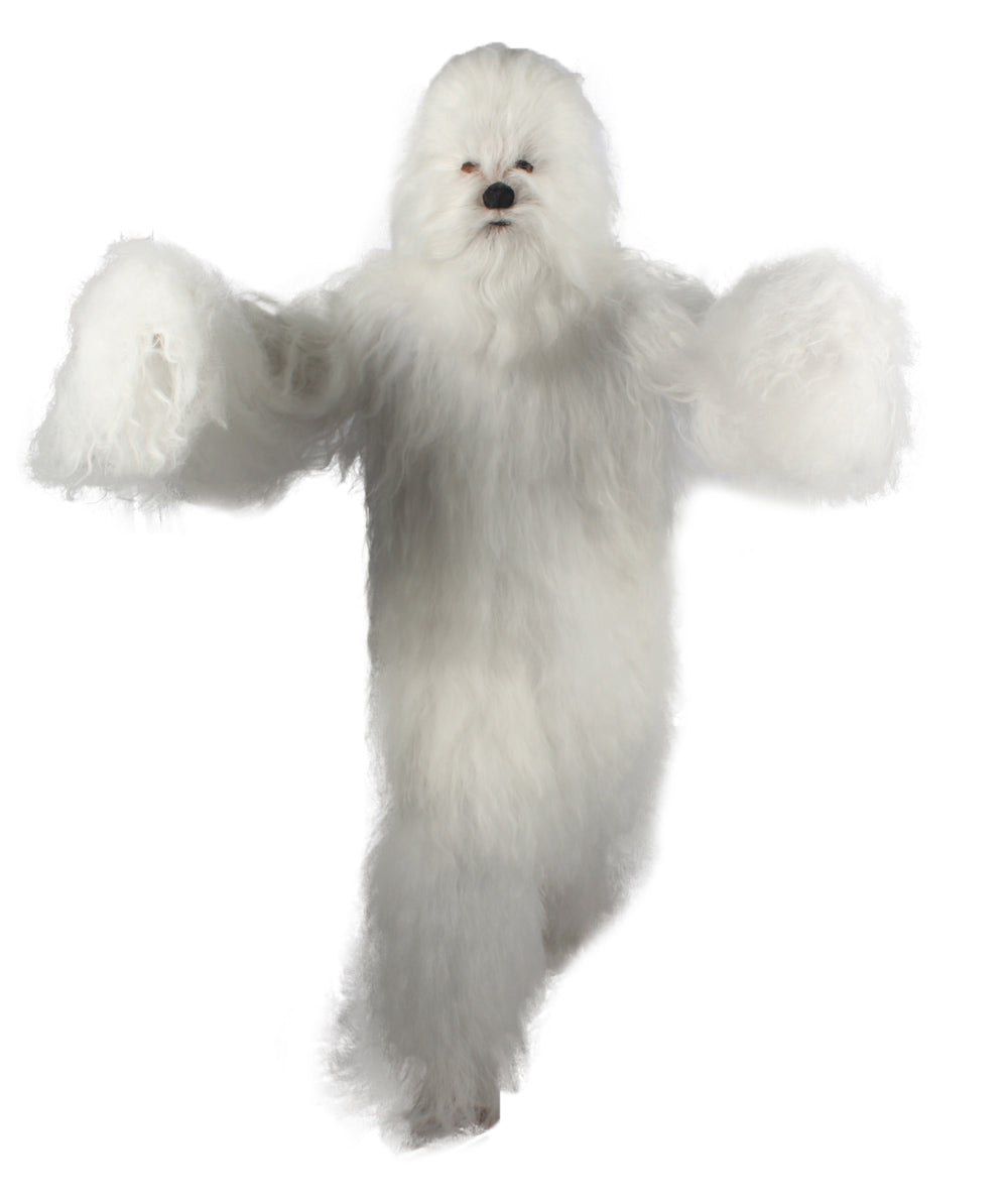 Polar White Hairy Warrior Ape Military Leader Cosplay Costume