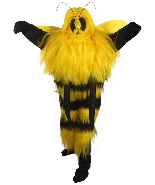 Unisex Long Hairy BEE  Leader Resistance Fighter Fancy Costume and Wig Bundle