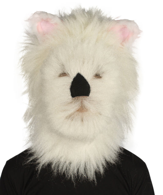 Furry Dog Collection | Men's White Spiked Furry Dog Fancy Wig & Mask | Premium Breathable Capless Cap