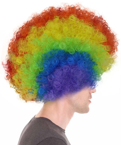 Clown Collection | Men's Multi Color Curly Afro Clown Wig