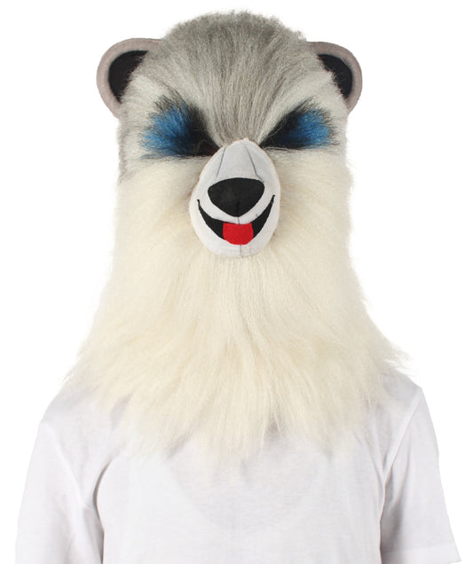 White and Grey Civet Cat Wig with Mask