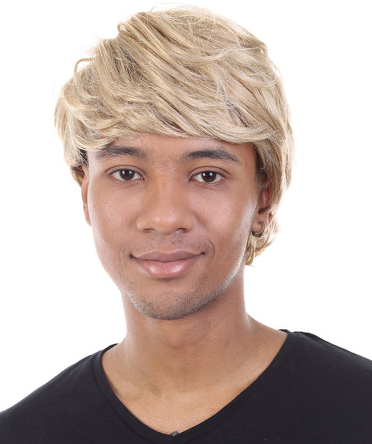 Snow  Mens Wig Blonde Cosplay Halloween Wig