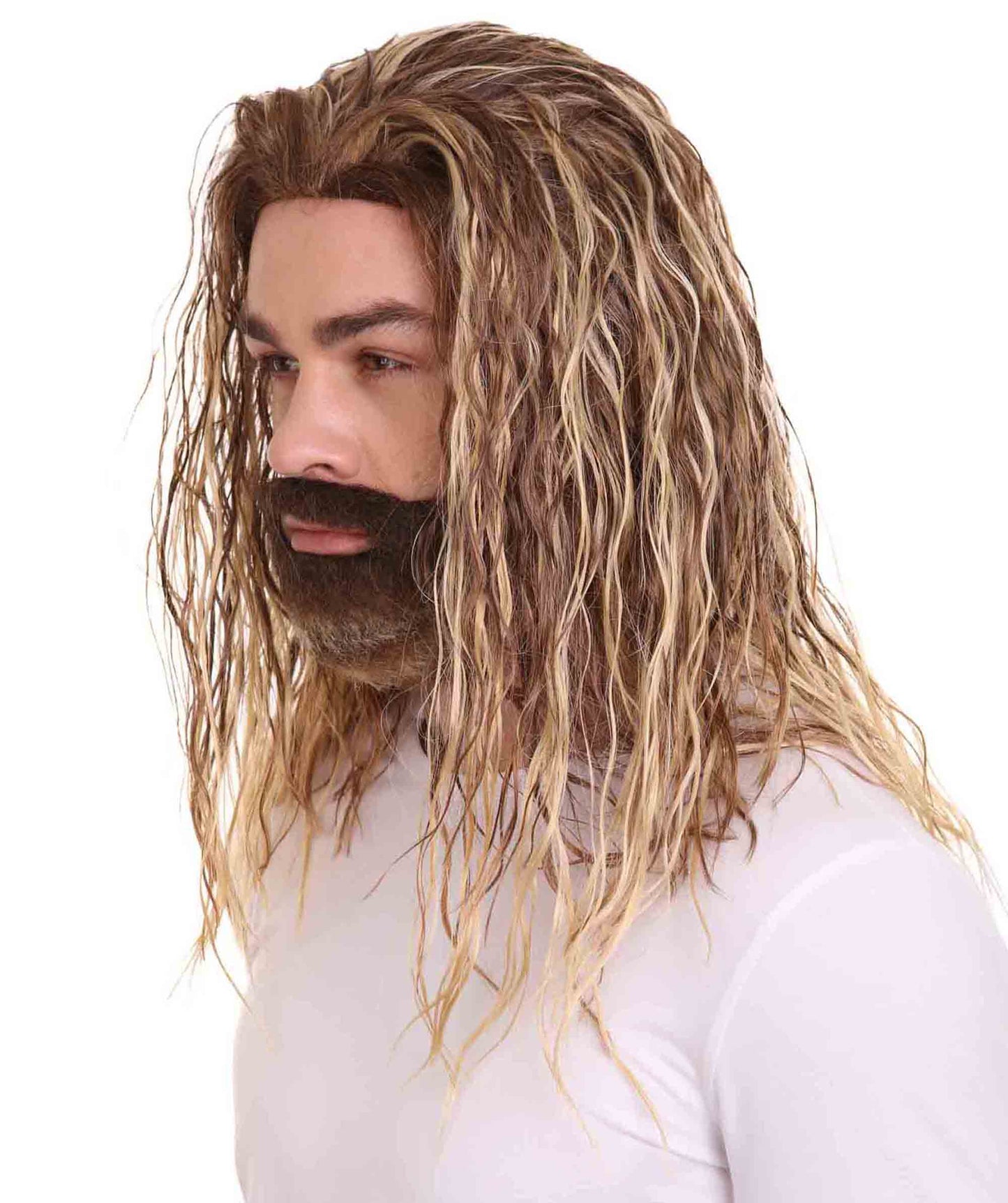 Men's Sea Hero Wig & Beard Set | Halloween Wig | Premium Breathable Capless Cap