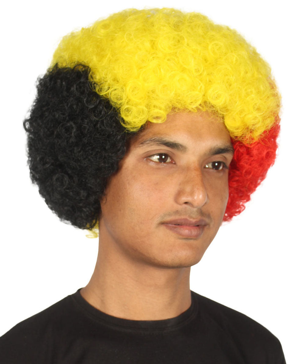 Belgium sport afro wig