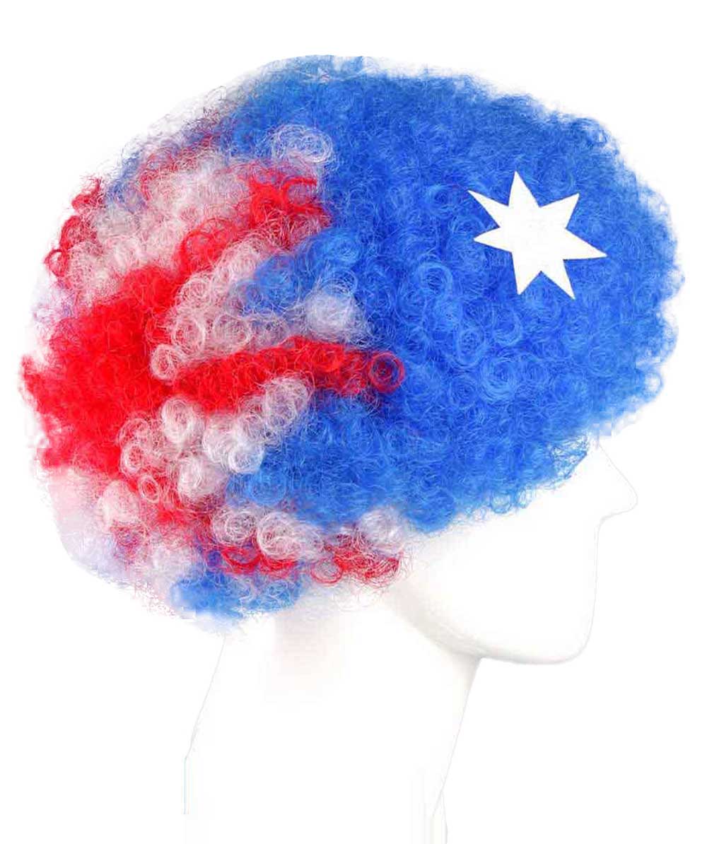 Australia Sport Afro Fun Wig HM-726 - HalloweenPartyOnline