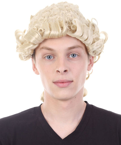 Mens Colonial Judge Wigs | Blonde Historical Wigs | Premium Breathable Capless Cap